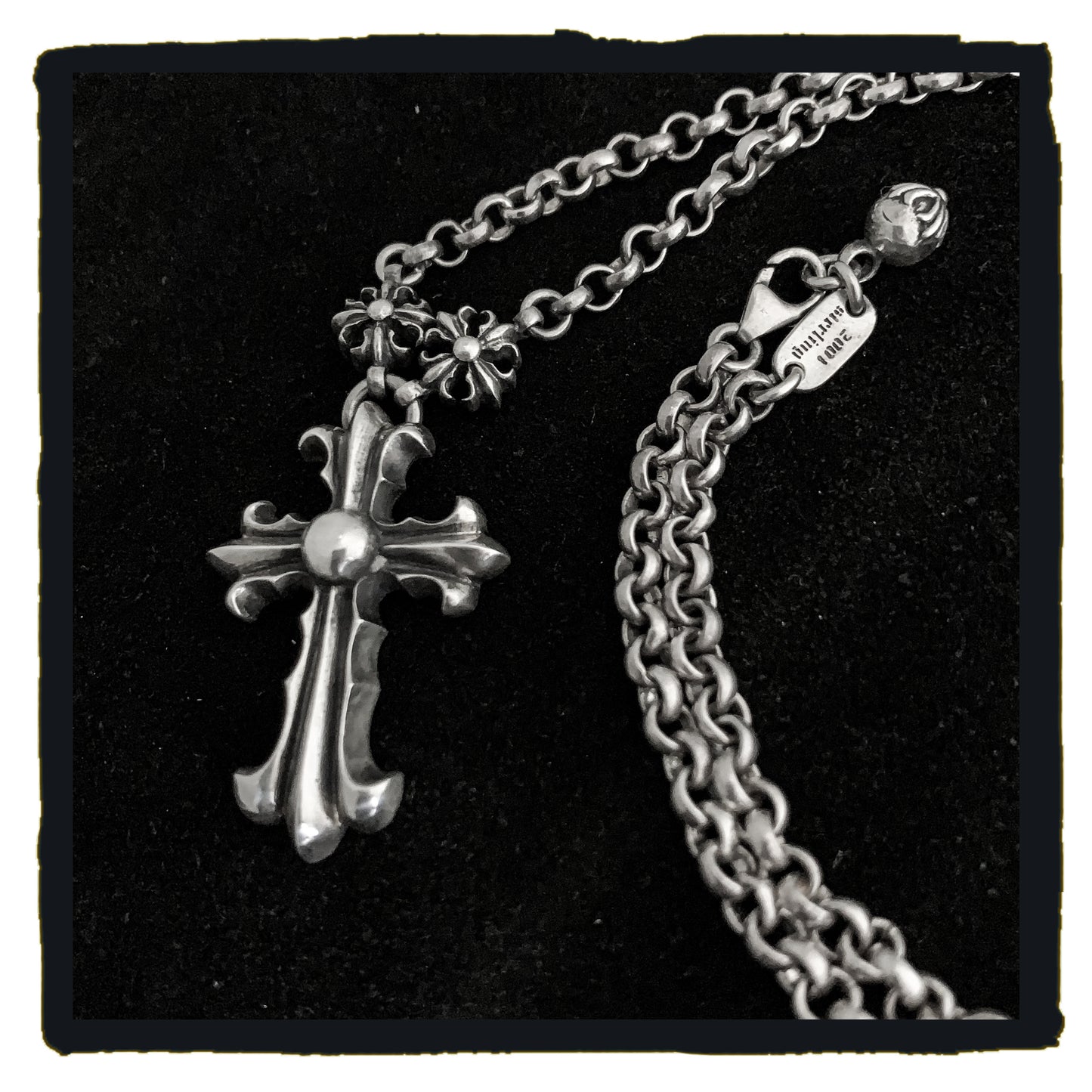 01-N0023B - starry charms necklace - Fancy Cross
