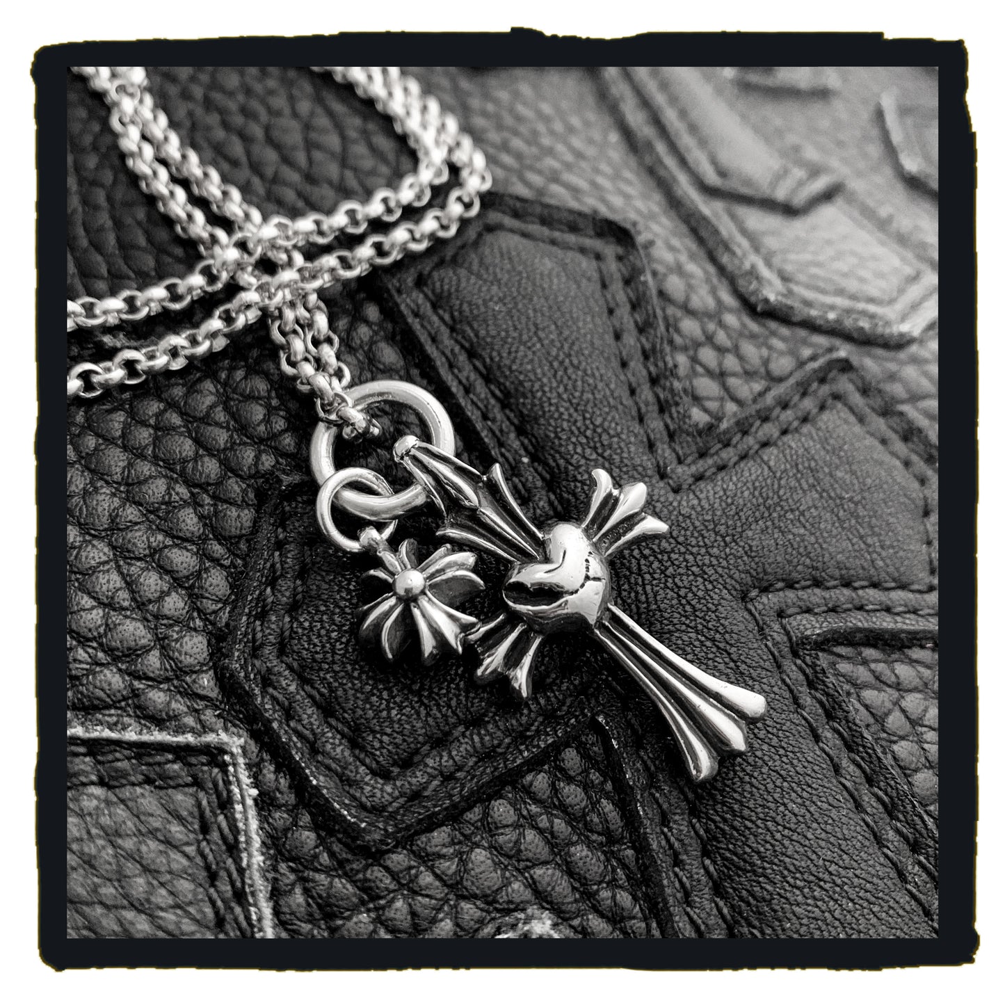 new arrival - r & r necklace with ch cross & tiny maltese charms