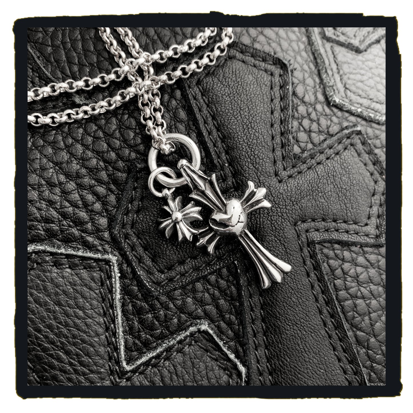 new arrival - r & r necklace with ch cross & tiny maltese charms
