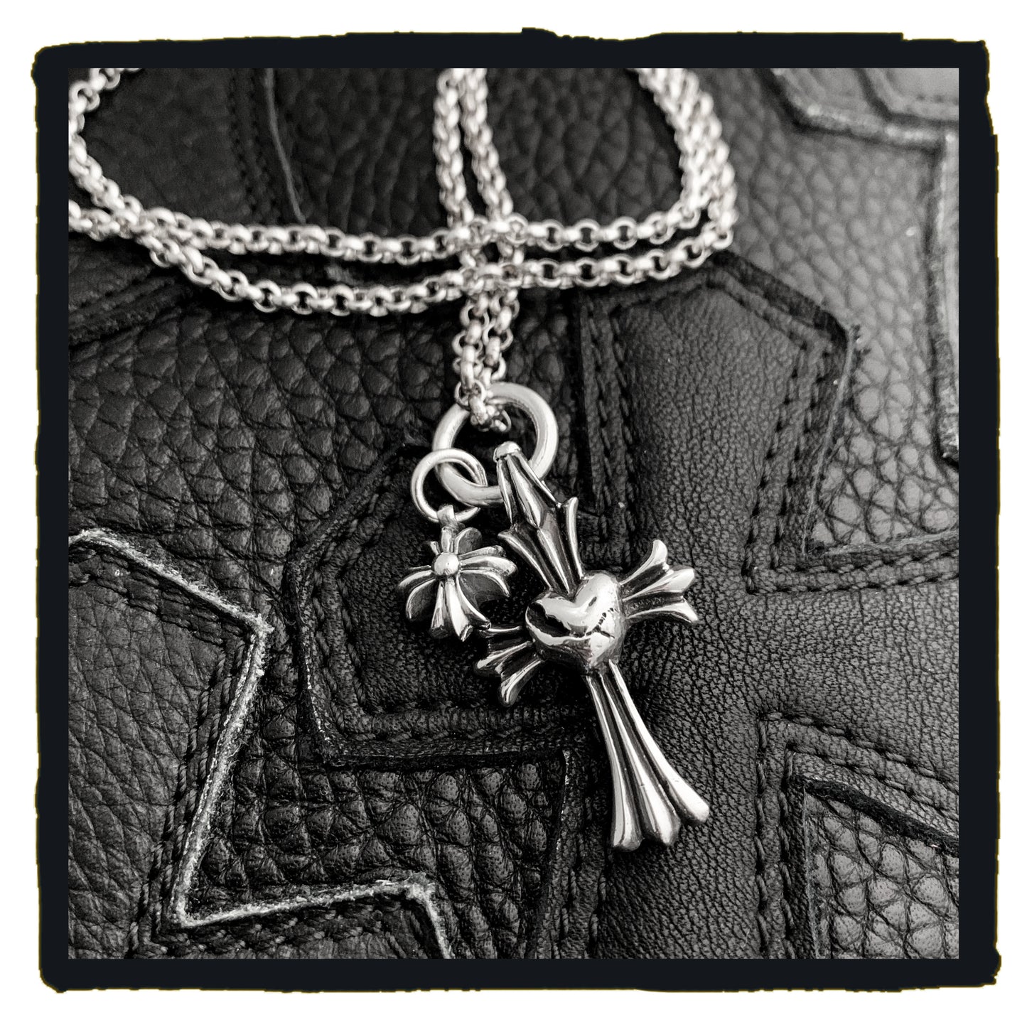 new arrival - r & r necklace with ch cross & tiny maltese charms