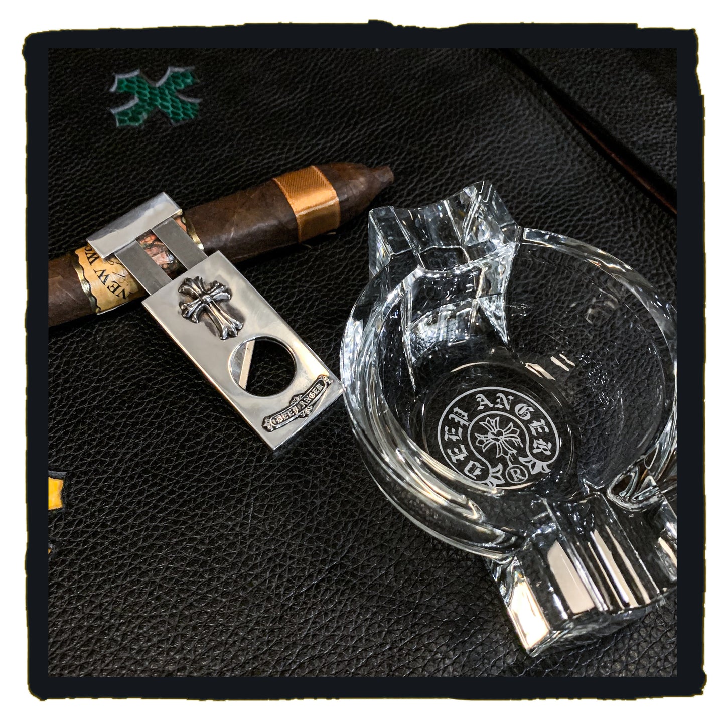 01-SA006B sterling silver classic cross cigar cutter