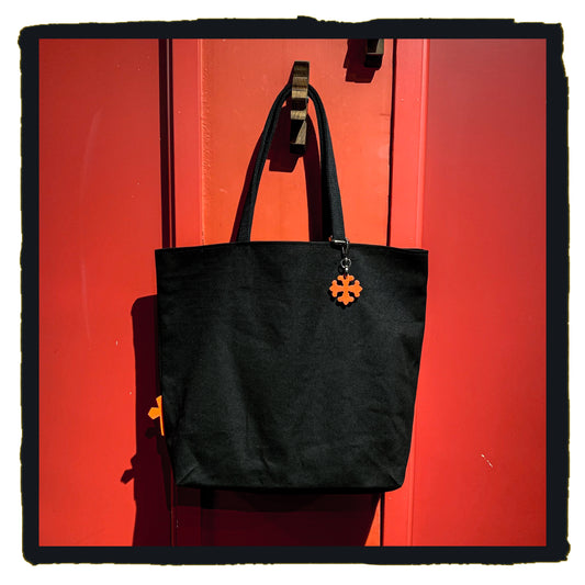 43-00 sc jr canvas tote bag with leather fancy maltese key ring clip