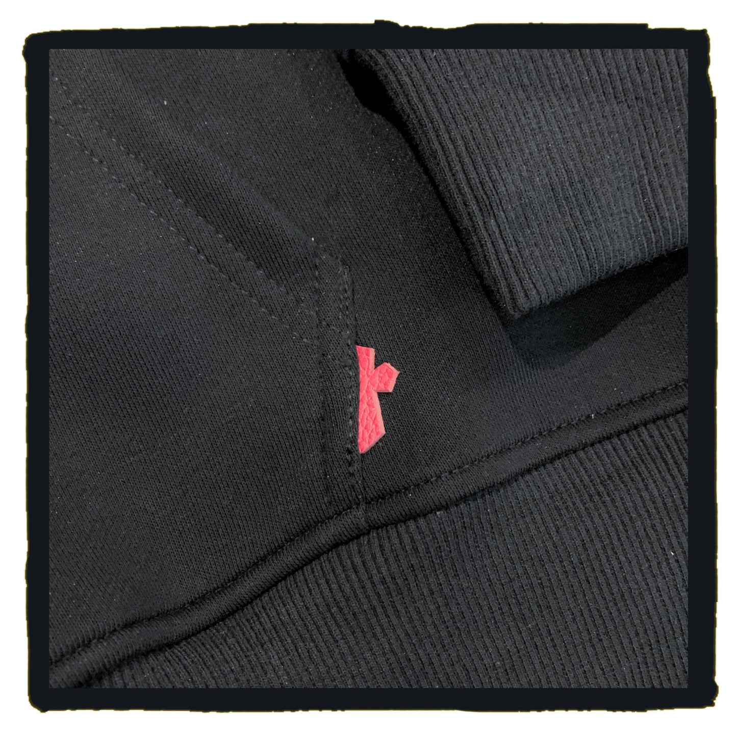 da leather cross patch hoodie