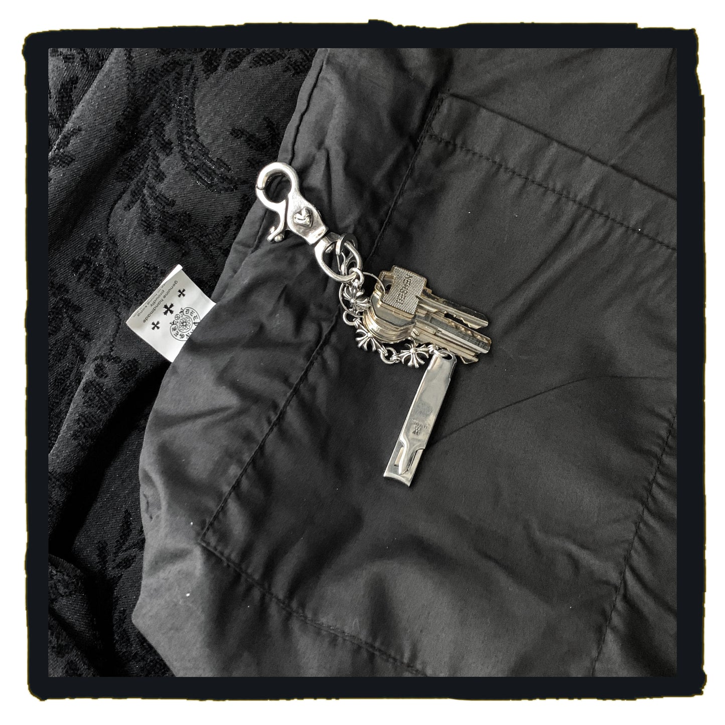43-00 sc jr canvas tote bag with leather fancy maltese key ring clip
