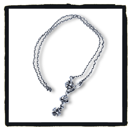 new arrival - sterling silver trois necklace with petit silver charms