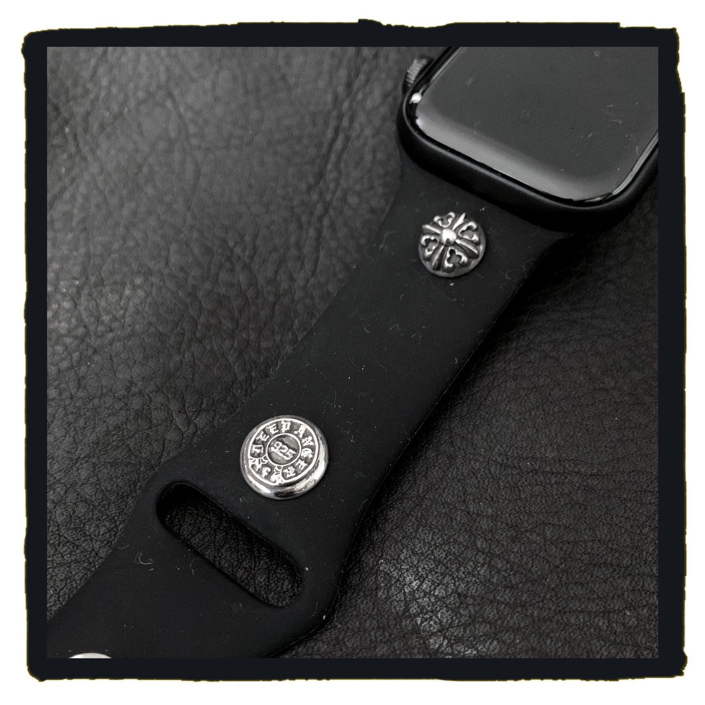 01-w0022ssbbk - i watch rubber strap / s stud fancy maltese