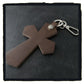 20-C003b3c leather cross charms #3