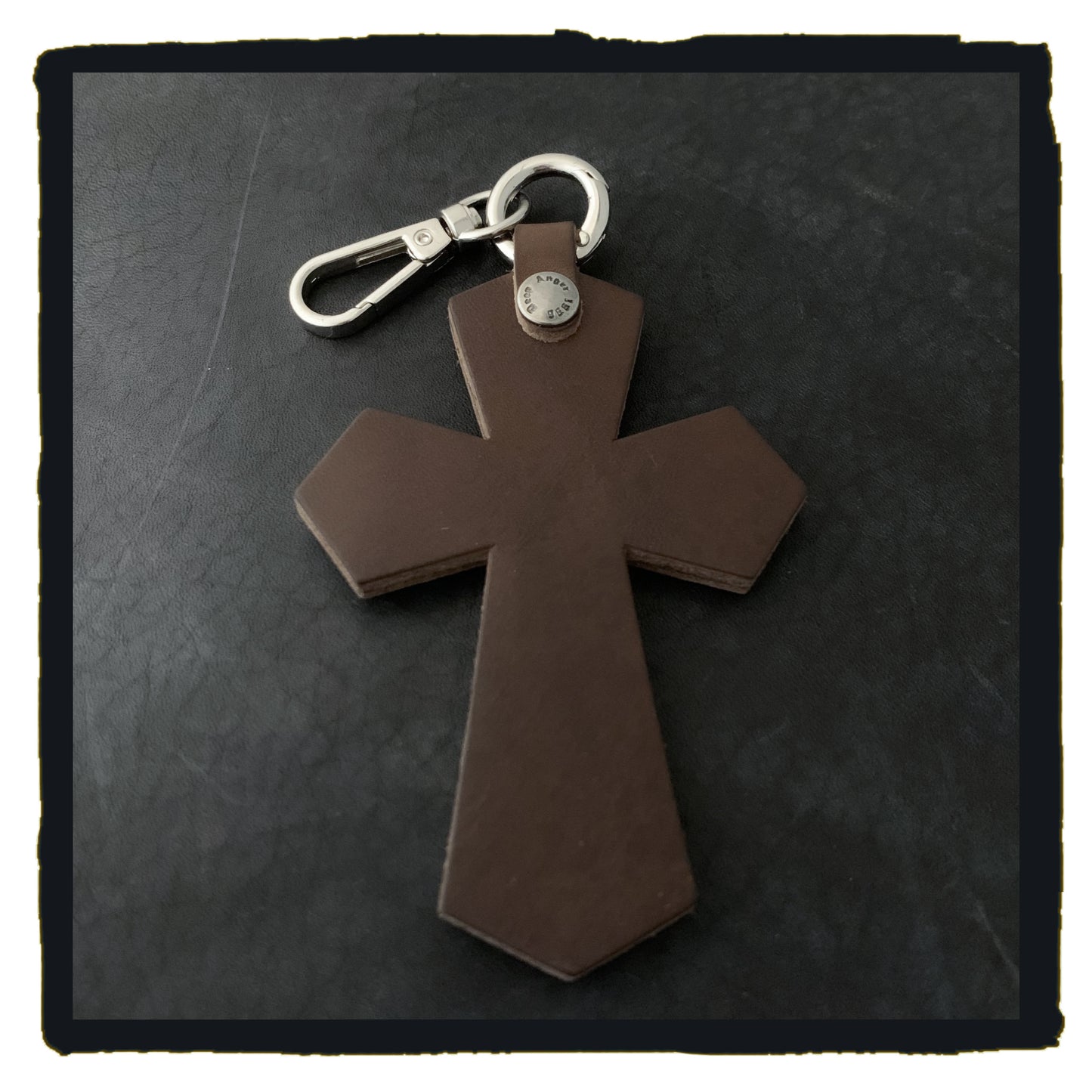 20-C003b3c leather cross charms #3
