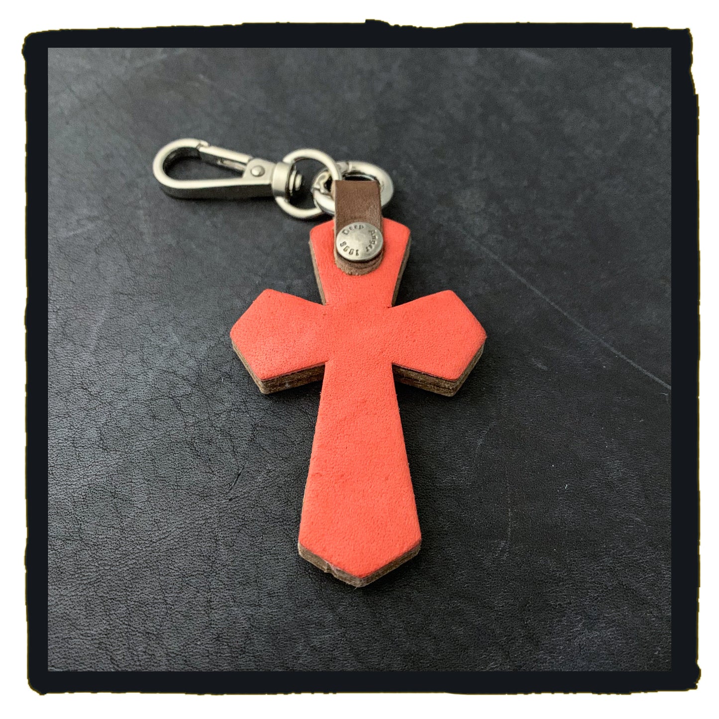 20-C003b1c leather cross charms #1