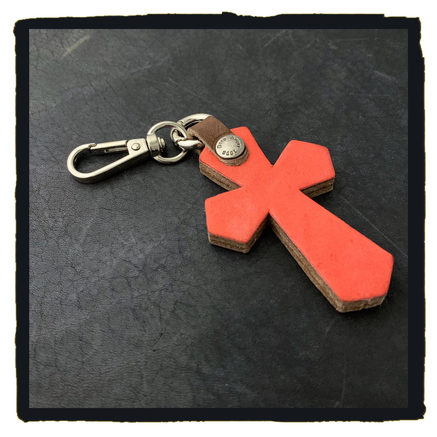 20-C003b1c leather cross charms #1