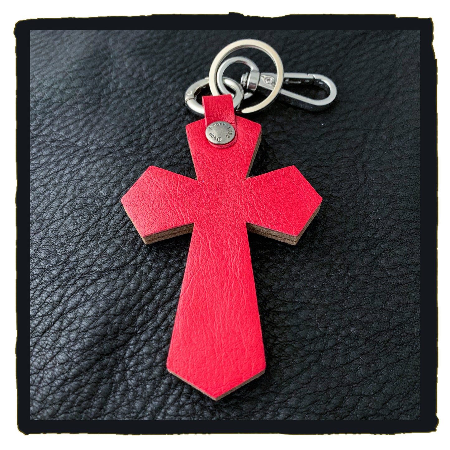 20-c003b2c leather cross charms #2