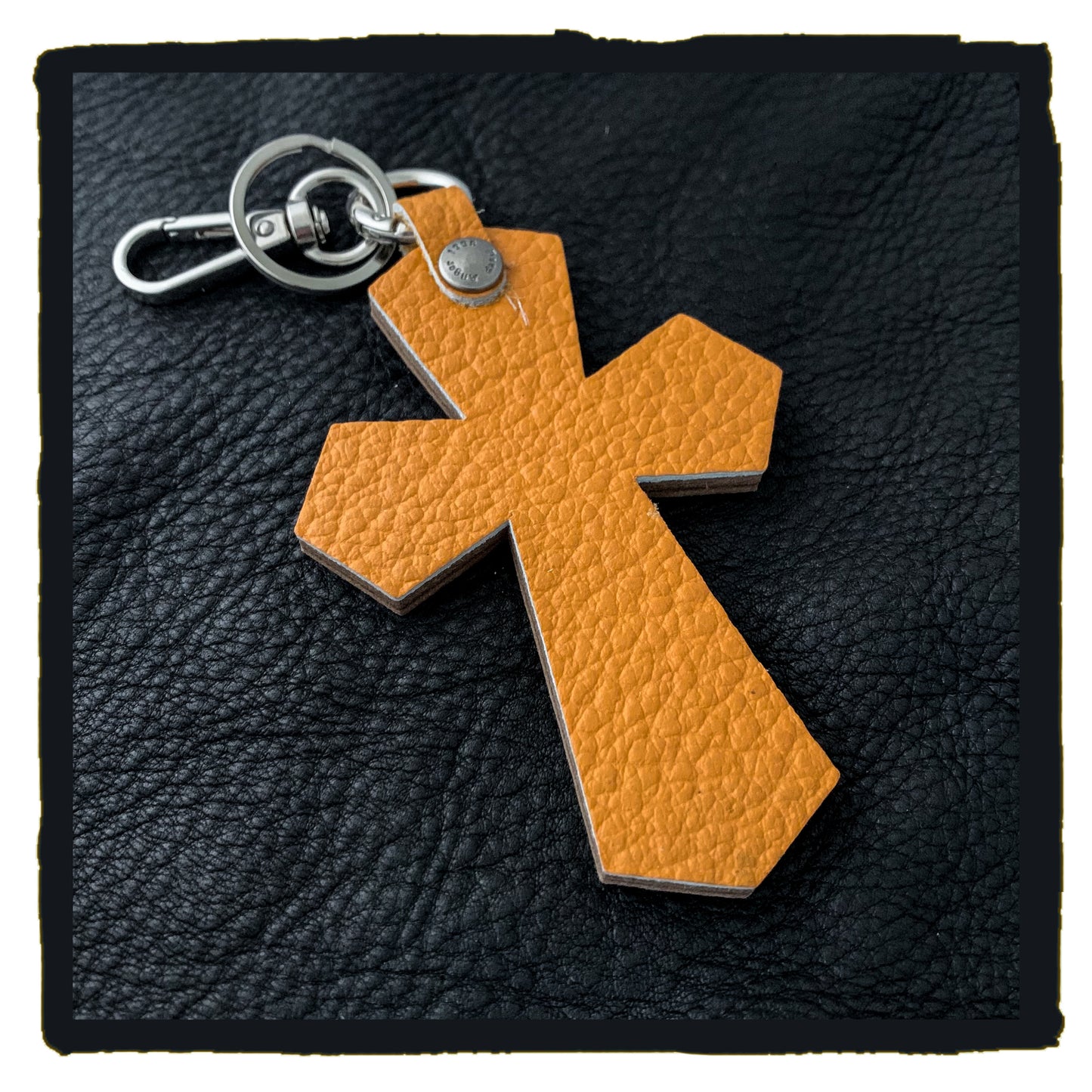 20-c003b3cog leather cross charms#3