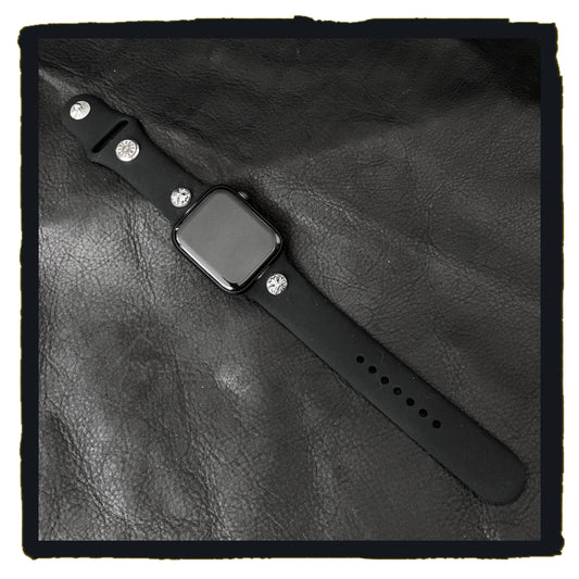 01-w0022ssabk i watch rubber strap / s stud maltese