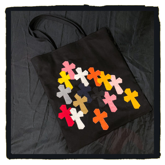 43-221101a canvas candy cross patch shoulder bag