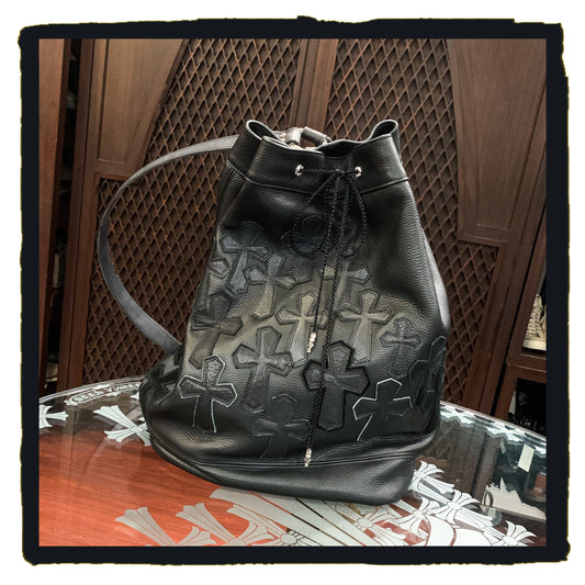 20-bp006a2211 da crosses tie up leather backpack