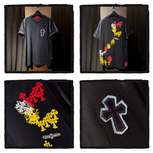 5222-0801mbksh50 ht double layer cross patch classic tee