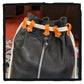 20-bp003a  leather sport backpack with suede fleur de lys patch