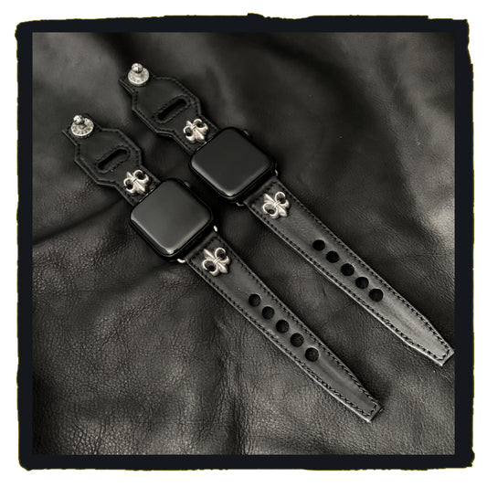bespoke - leather md stud watch strap. (year 2021 12)