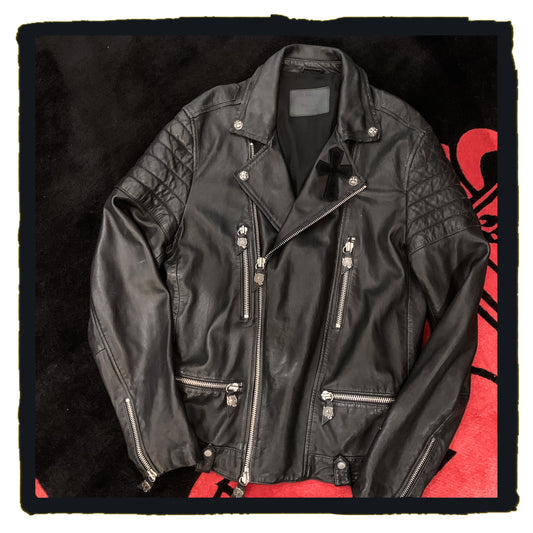reborn project - leather biker jacket