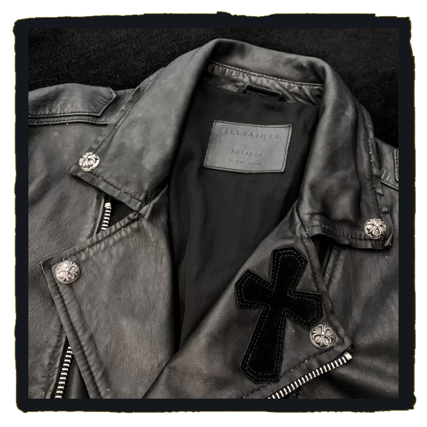 reborn project - leather biker jacket