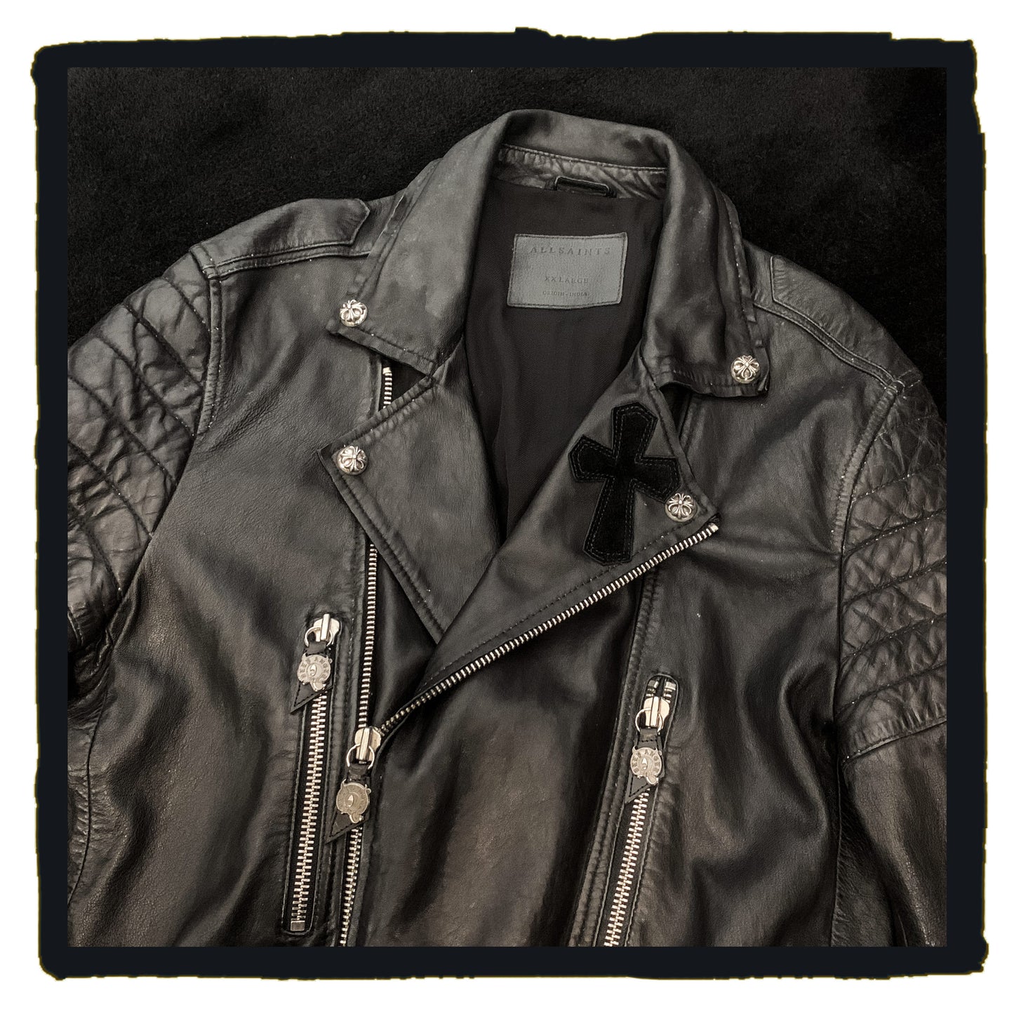 reborn project - leather biker jacket
