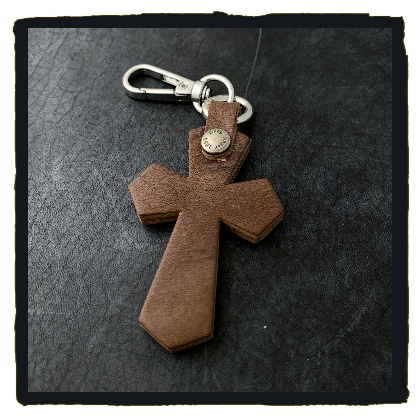 20-C003a1bn leather cross charms #1