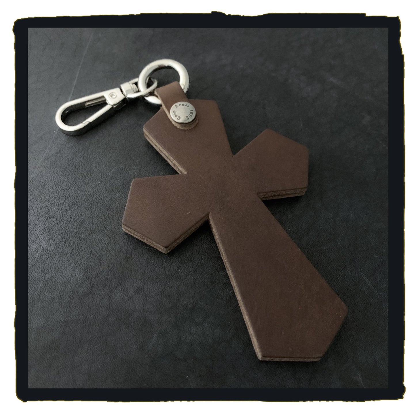 20-C003b3c leather cross charms #3