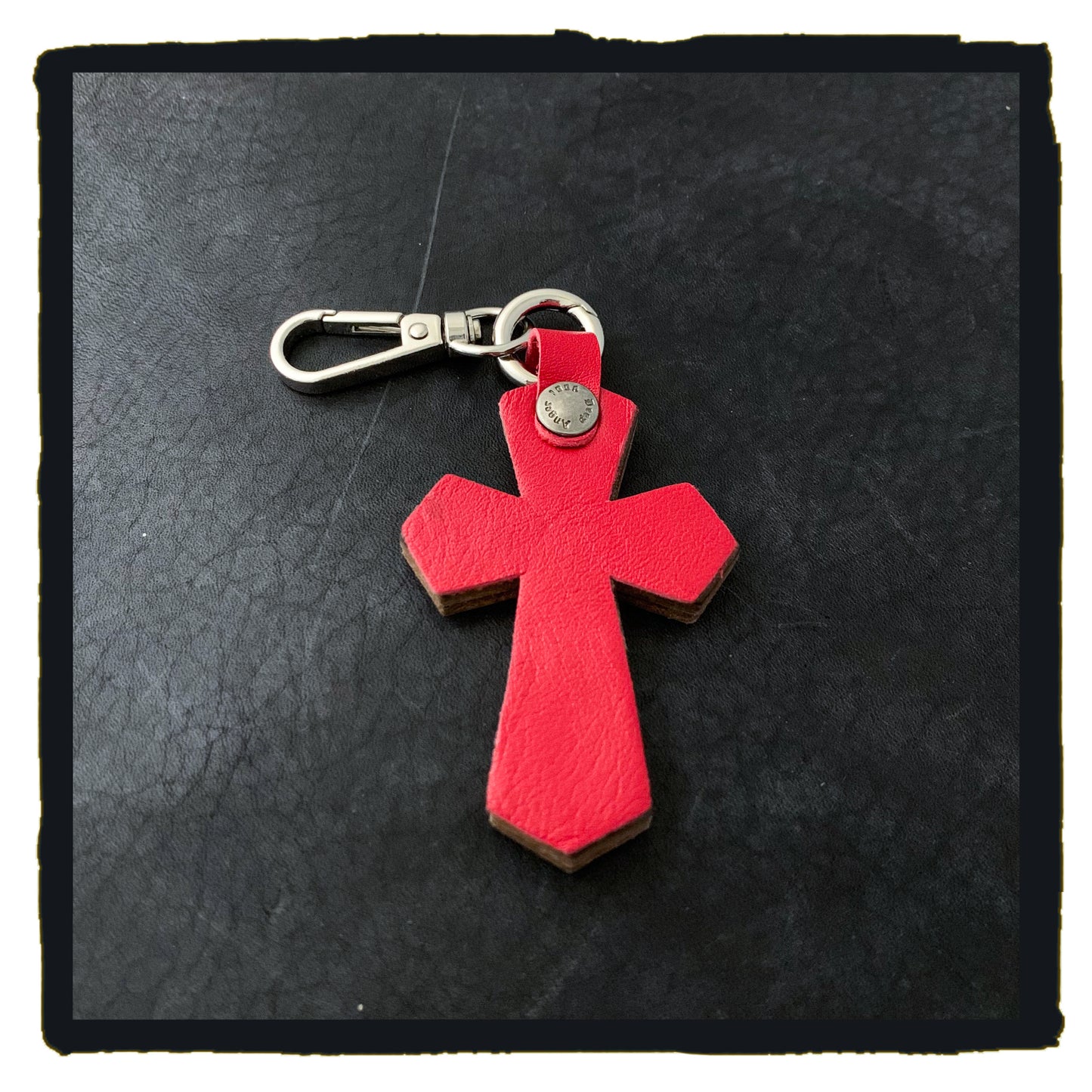 20-C003b1c leather cross charms #1