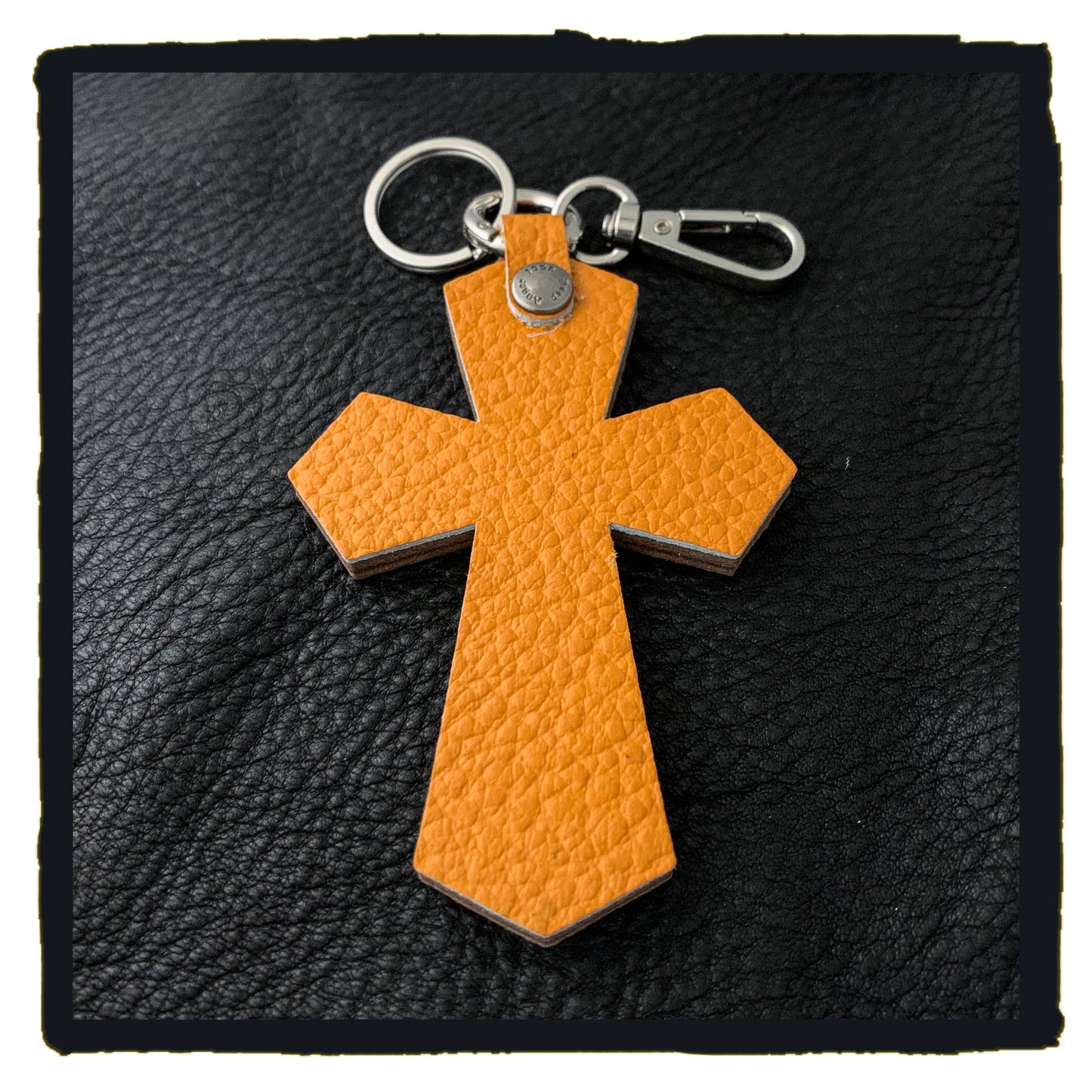 20-c003b3cog leather cross charms#3