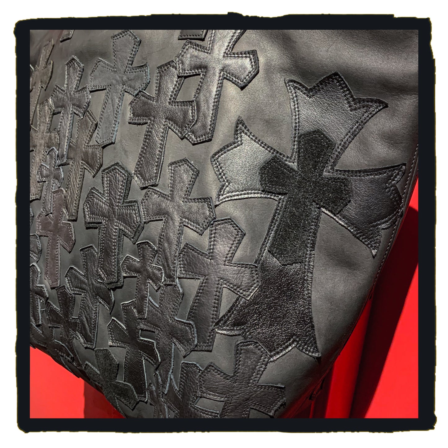 new arrival 20-LB027BBK da grave cross patch tote bag