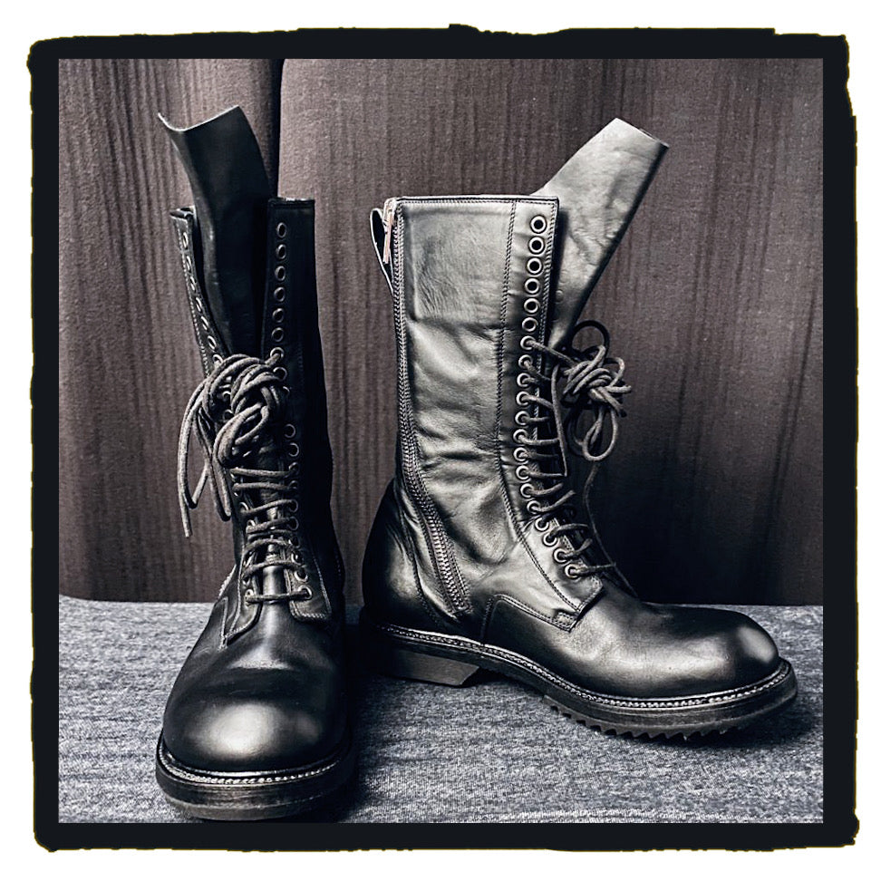 rick owen zipper boots