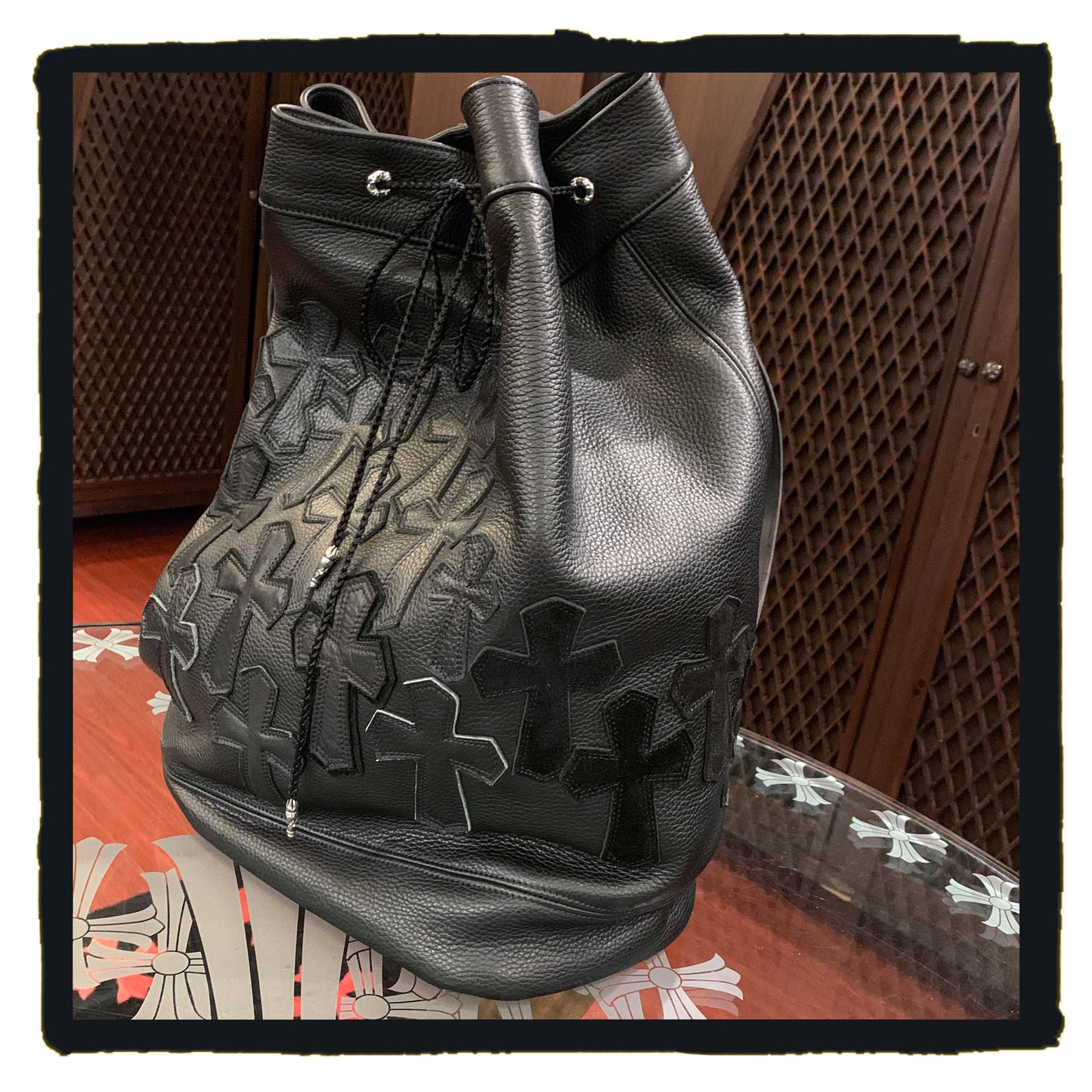 new arrival 20-bp006a2211 da crosses tie up leather backpack