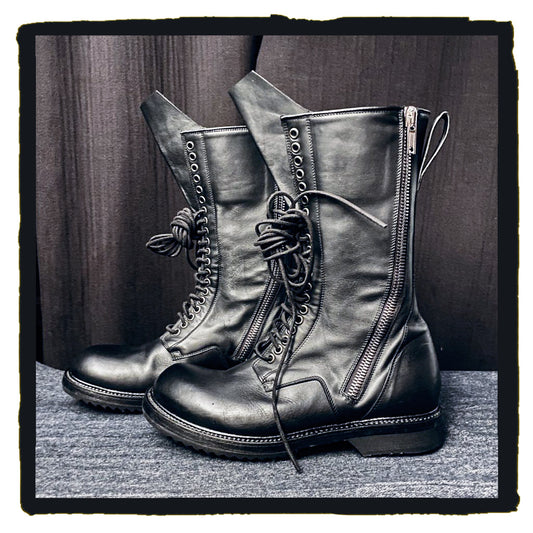 rick owen zipper boots