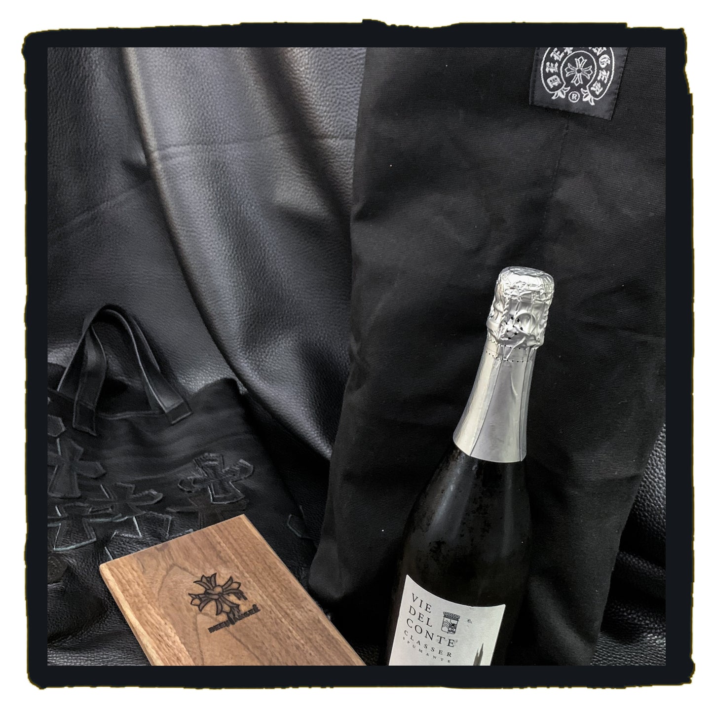 new arrival 20-lb032abk leather cross patch wine bag