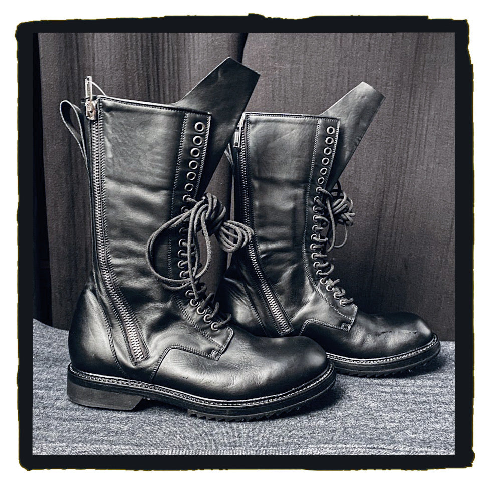 rick owen zipper boots